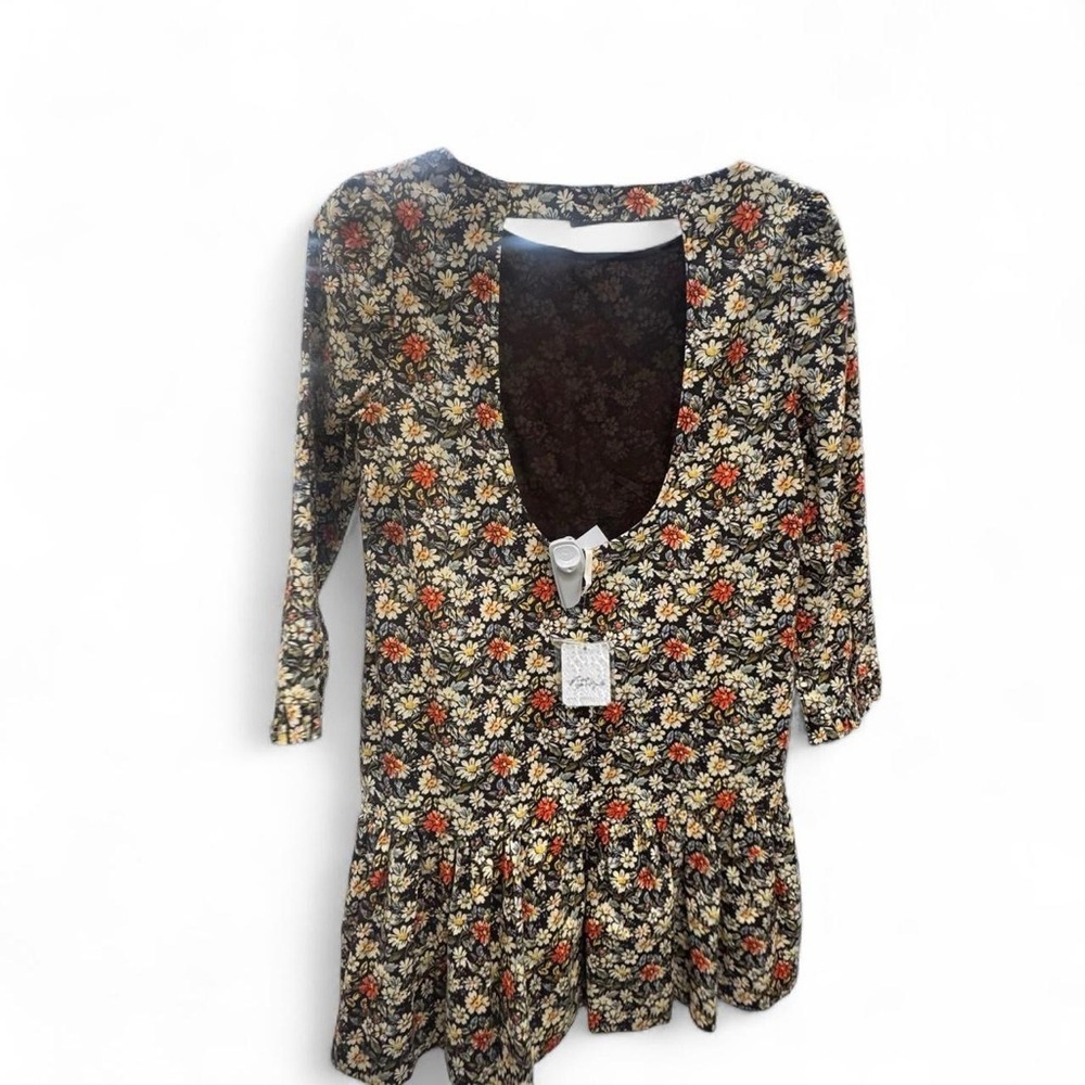 Free People Avenue Mini Dress Floral Black XS - Picture 8 of 8